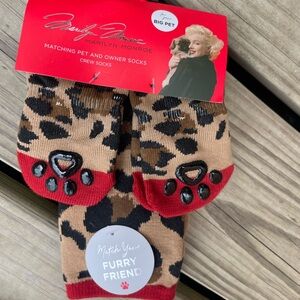 Marilyn Monroe Socks Owner/ Pet Dog Matching Set Black & Tan Leopard